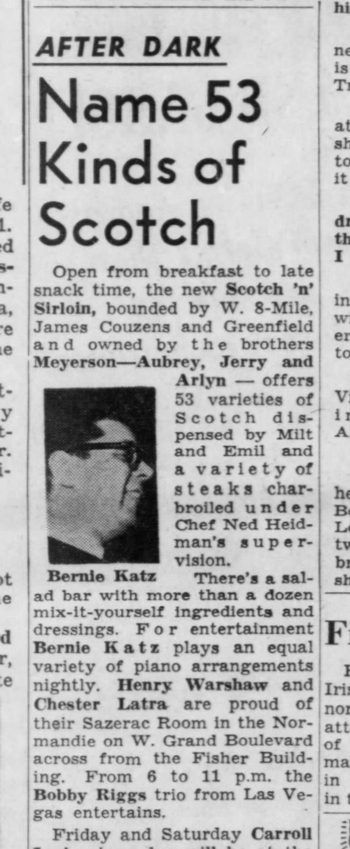 Scotch and Sirloin - Jan 27 1961 Article